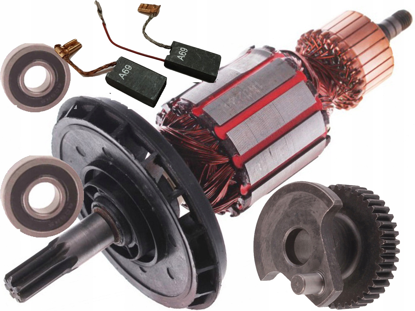 Rotor - Uhoľné kefy 6x8 Rupes 47,105 006533