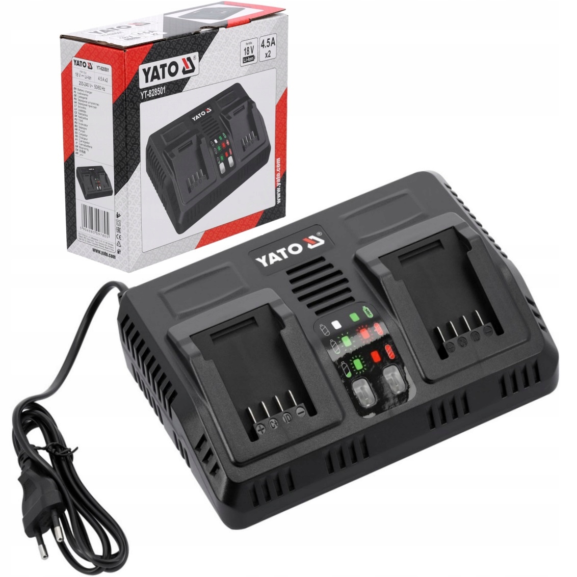 INTELIGENTNÁ DVOJITÁ NABÍJAČKA 18V (2,4-4,5A) YATO YT-828501