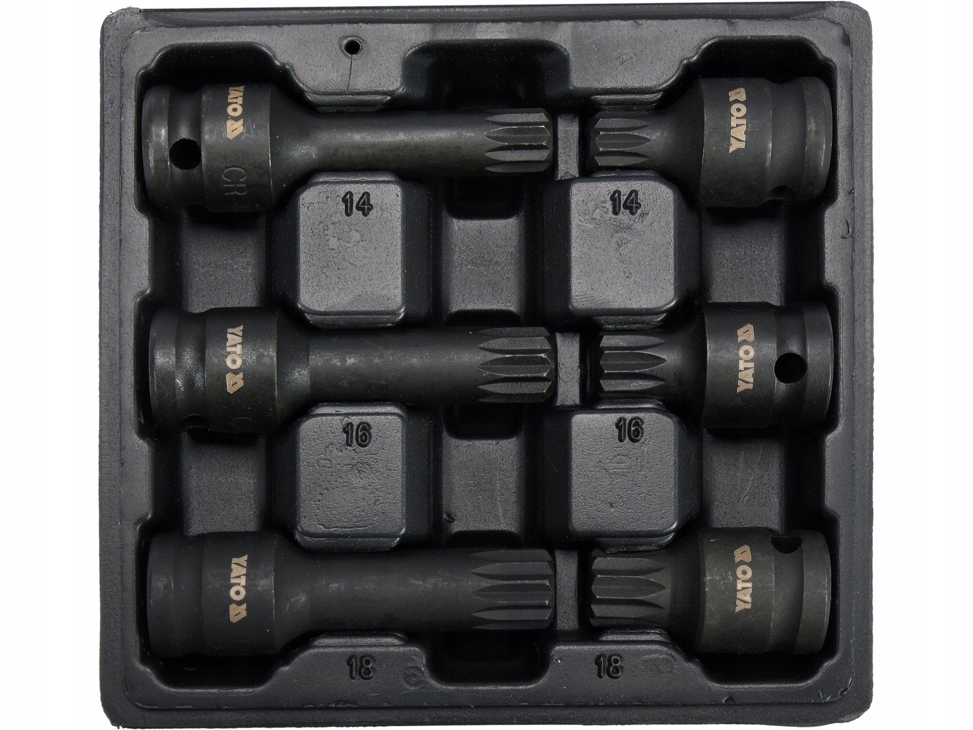 Sada 1/2" drážkových rázových kľúčov YT-10652 YATO