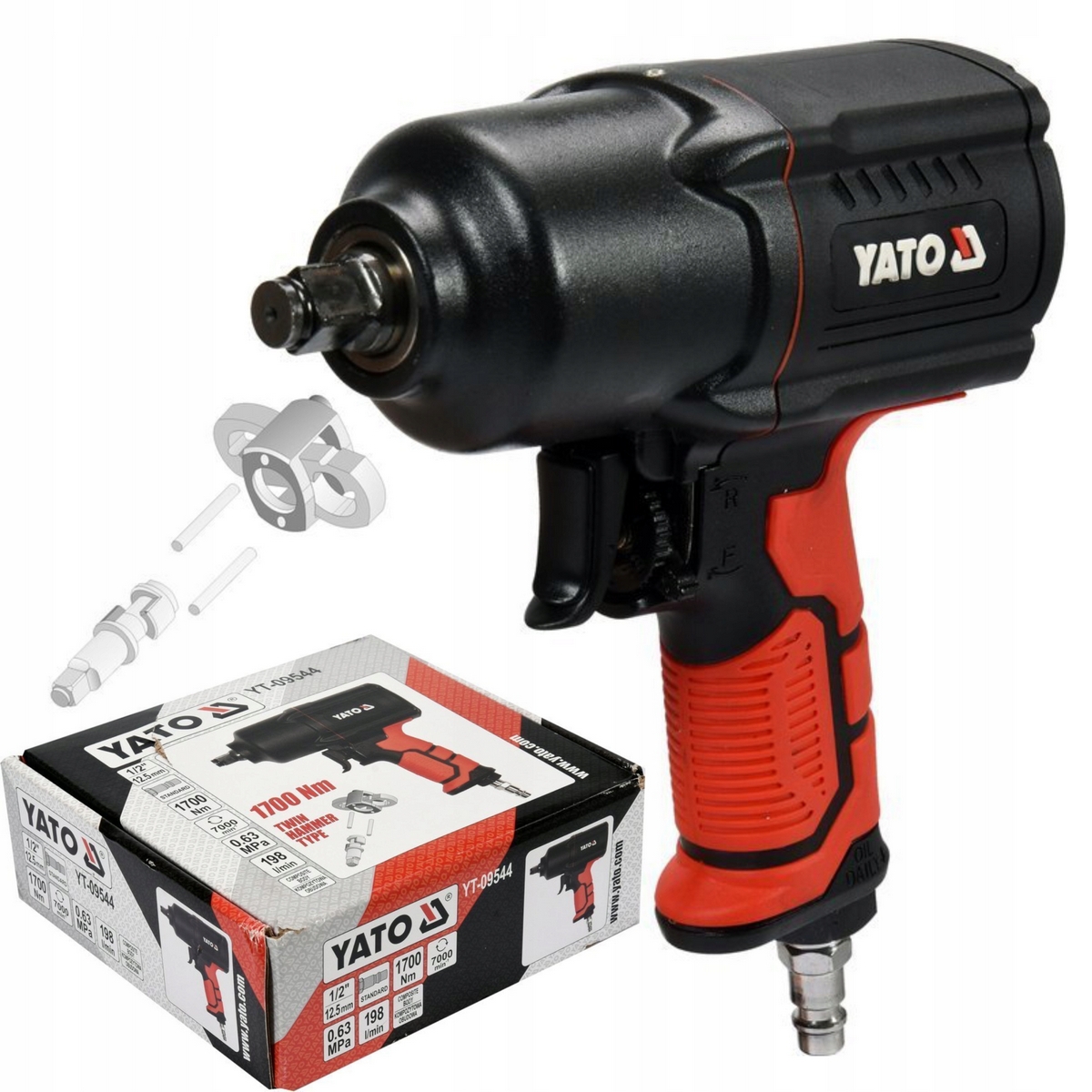 YATO YT-09544 pneumatický kľúč 1/2" 1700Nm