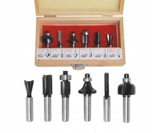 Fréza, frézka - Sada rezačky dreva 8 mm 6ks AW4051 frézy