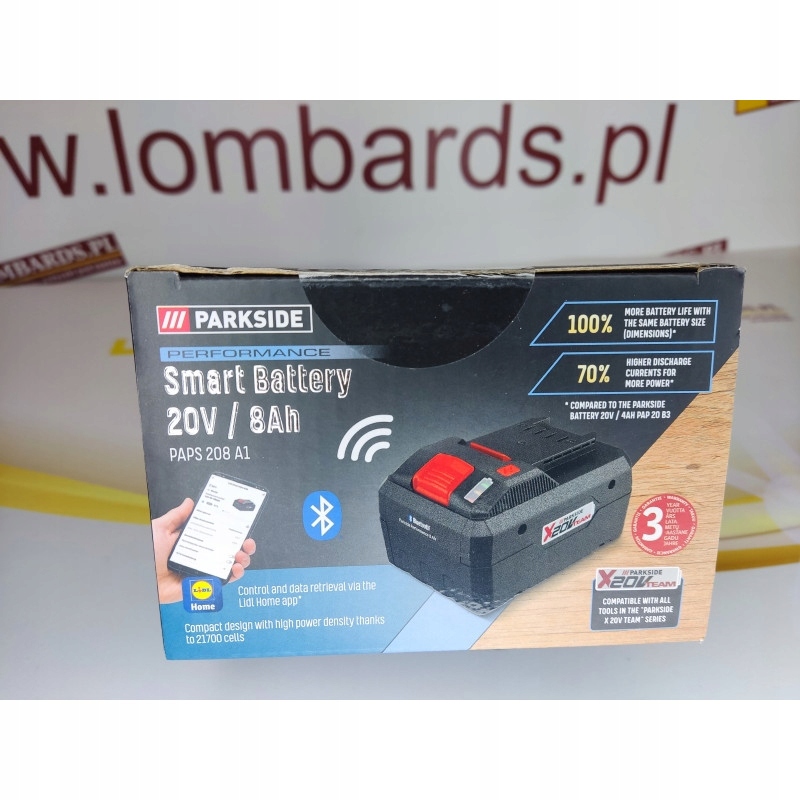 Náhradná batéria - batéria Parkside batéria 8Ah /20V smart NOVINKA