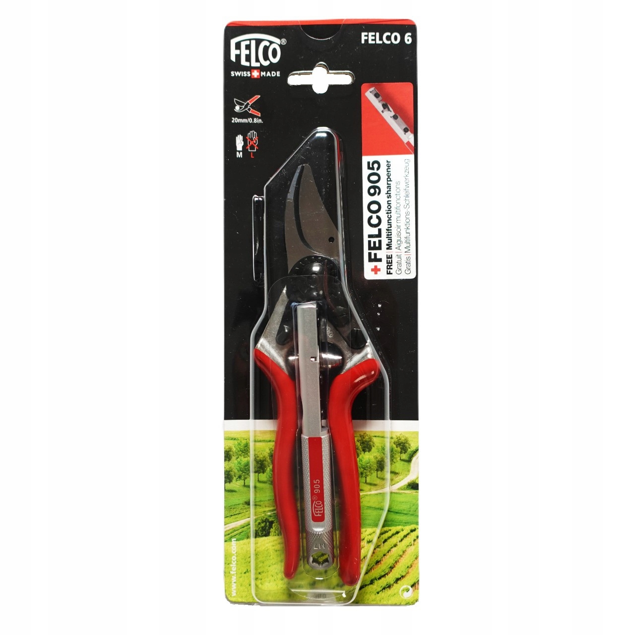 Jednoručný orezávač Felco 6 + brúsny kameň Felco 905