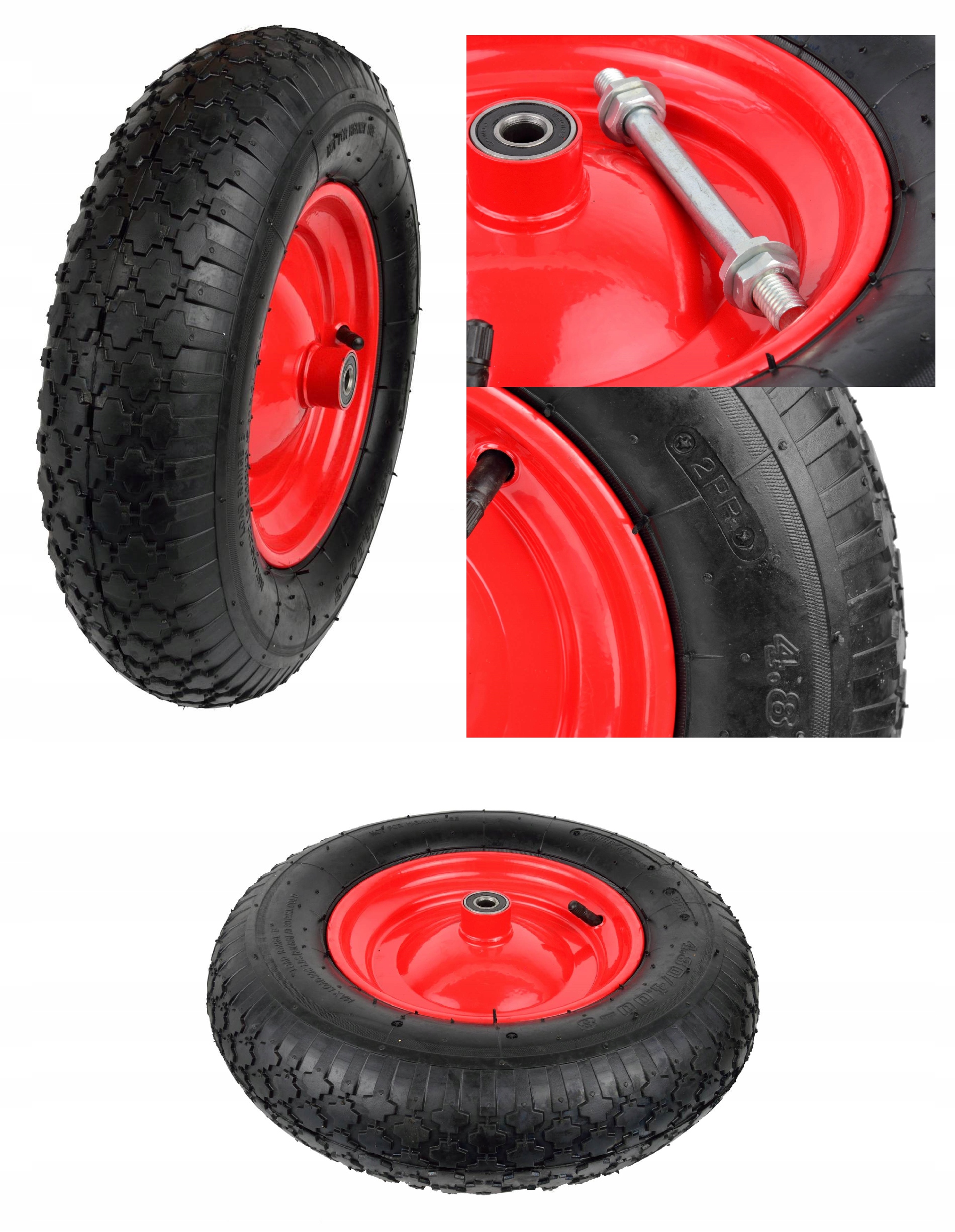 BARTROLL WHEEL Barrow TIRE DUBE RÁF 4.00-8 2PR PRÍvesy 210kg + NÁPRAVA