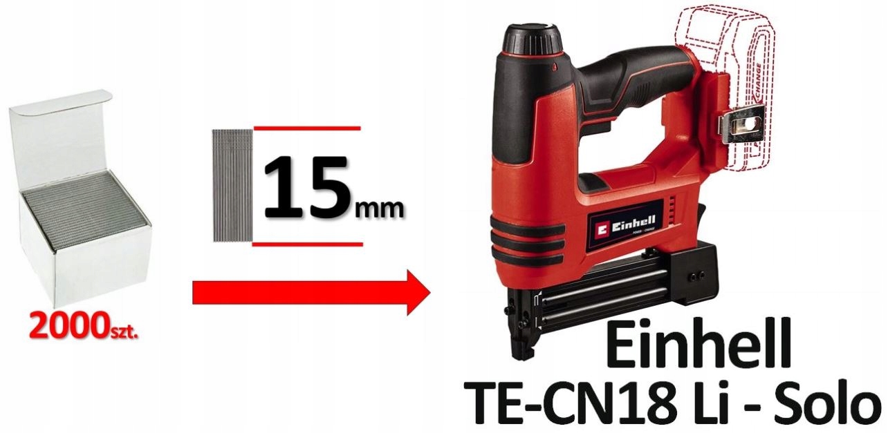 Klincovačka, sponkovačka - Nechty 15mm do Einhell TE-CN18 LI - SOLO