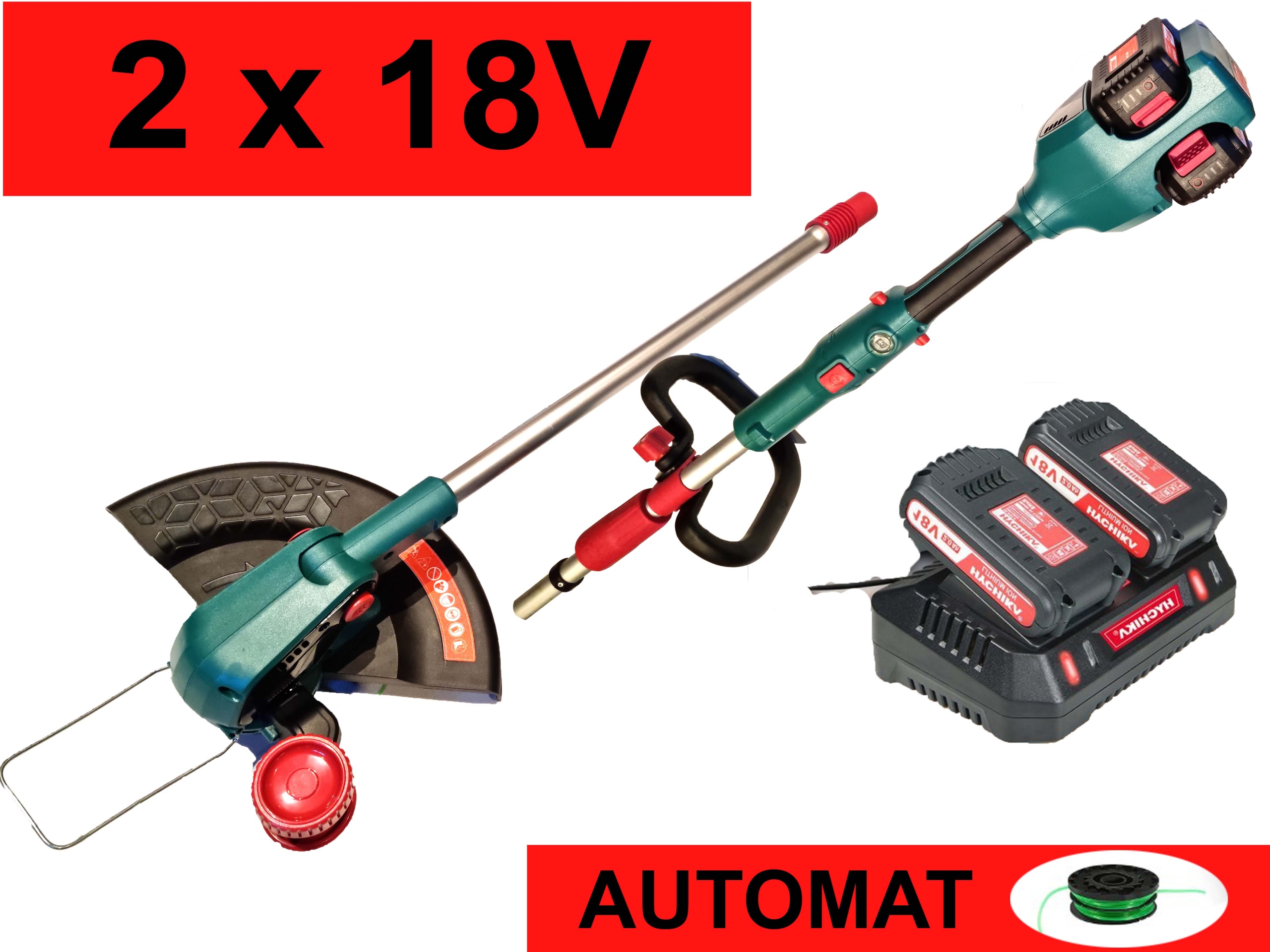 Výkonný bezkefový krovinorez, 2 rýchlosti, 2 batérie, automatika - struna